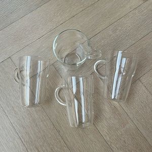 Glass coffee mugs | Set of 4